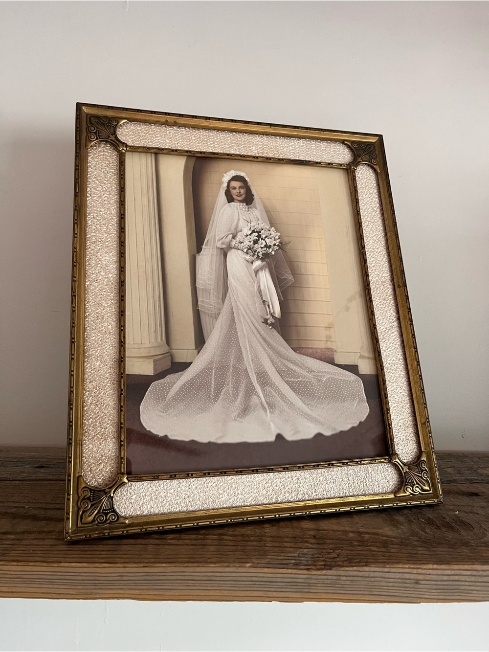 Vintage- brass Frame with authentic bridal portrait